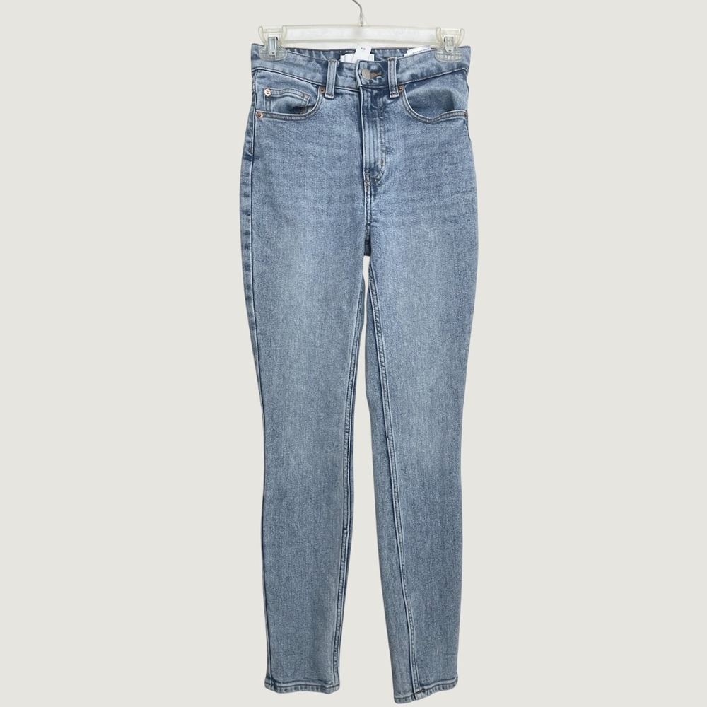 HM Womens High Waisted Skinny Jeans Light Wash Blue Denim Size 2 1124259 8